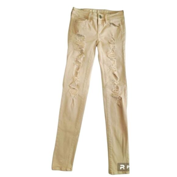 American Eagle twill distressed skinny jeans - Picture 3 of 8